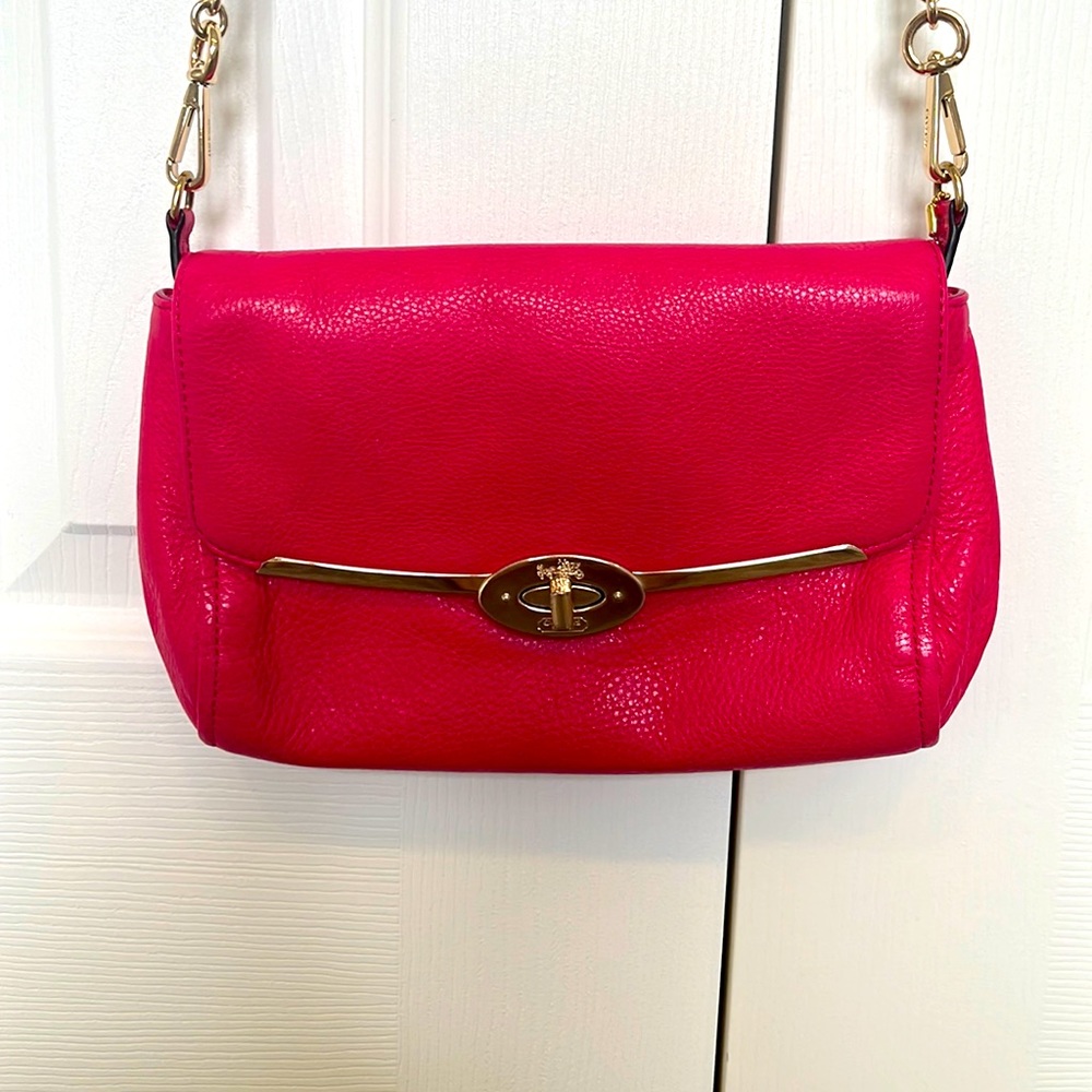 raspberry pink coach cross body purse